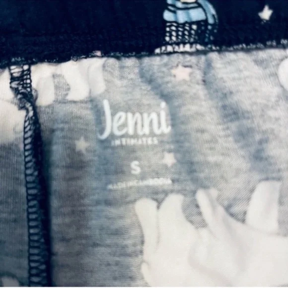 Jenni Polar Bear Print Pajama Bottoms Loungewear Pants Blue White Size S - Picture 4 of 8